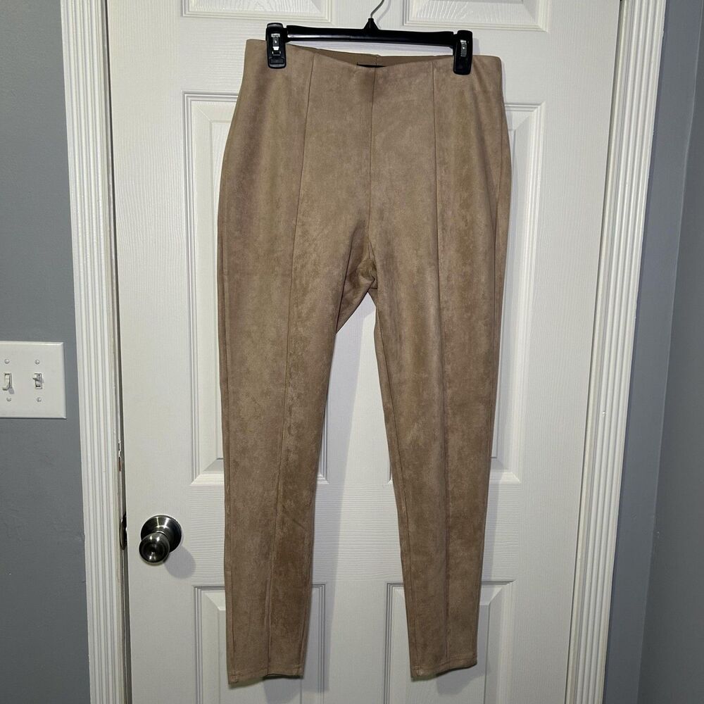 Boston Proper Jegging Pants Women's Medium Beige Faux Suede Skinny Pull On NWOT